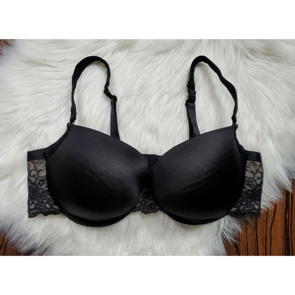 Cacique Lane Bryant Full Coverage Bra Size 44D Black Lace Underwire